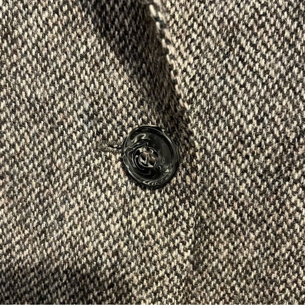 International Scene Blazer Women 7/8 Gray Tweed Vintage Pure New Wool Lines - Picture 5 of 8